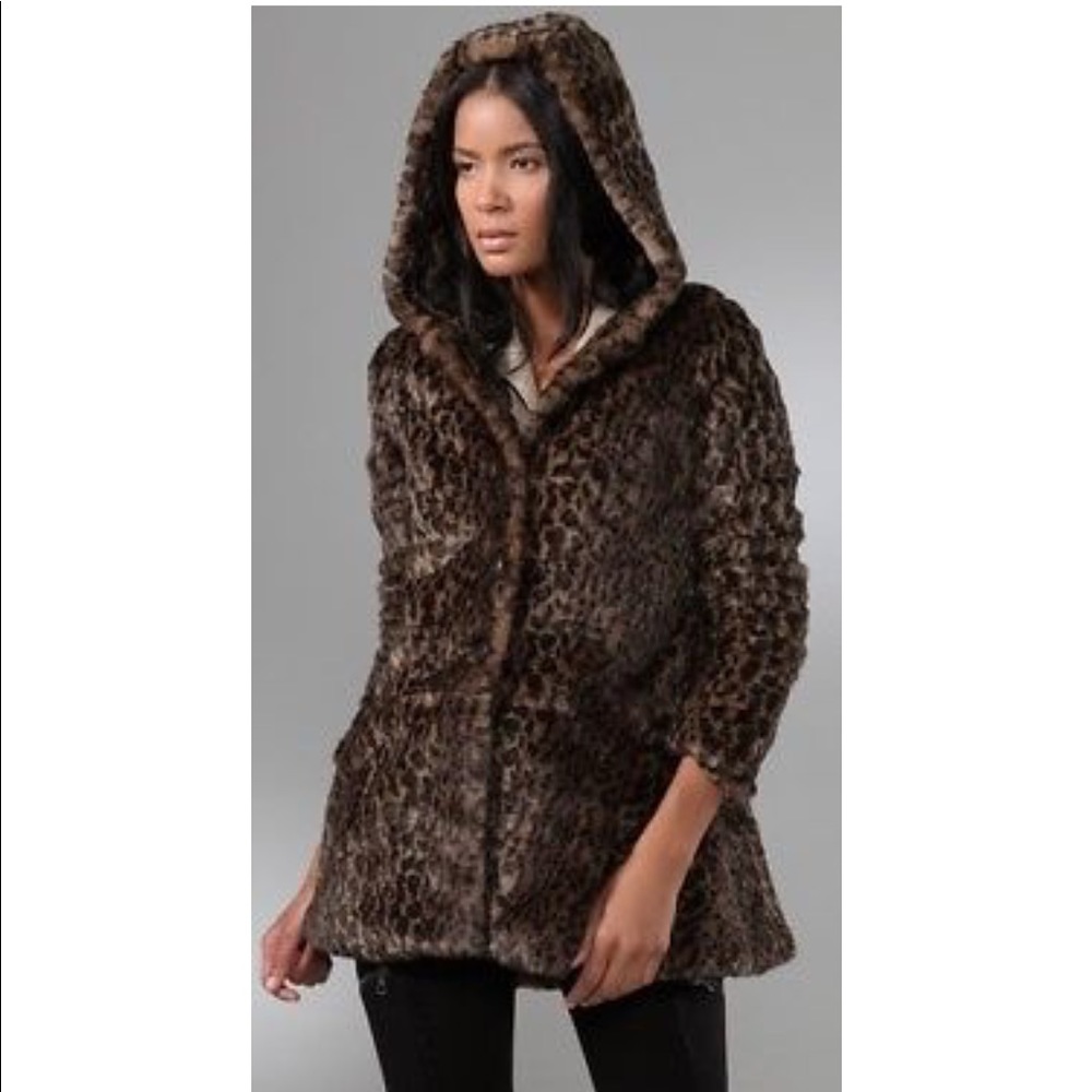FREE PEOPLE faux FUR Peplum Hood JACKET